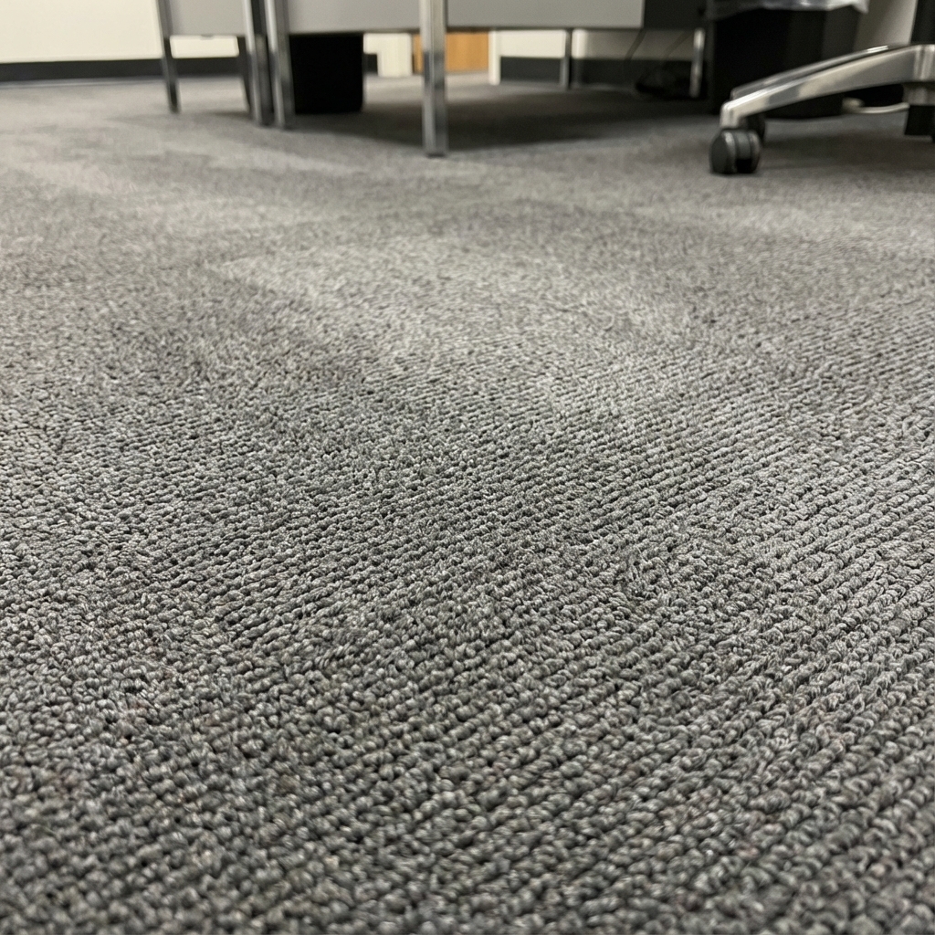 Office carpet after a commercial deep clean
