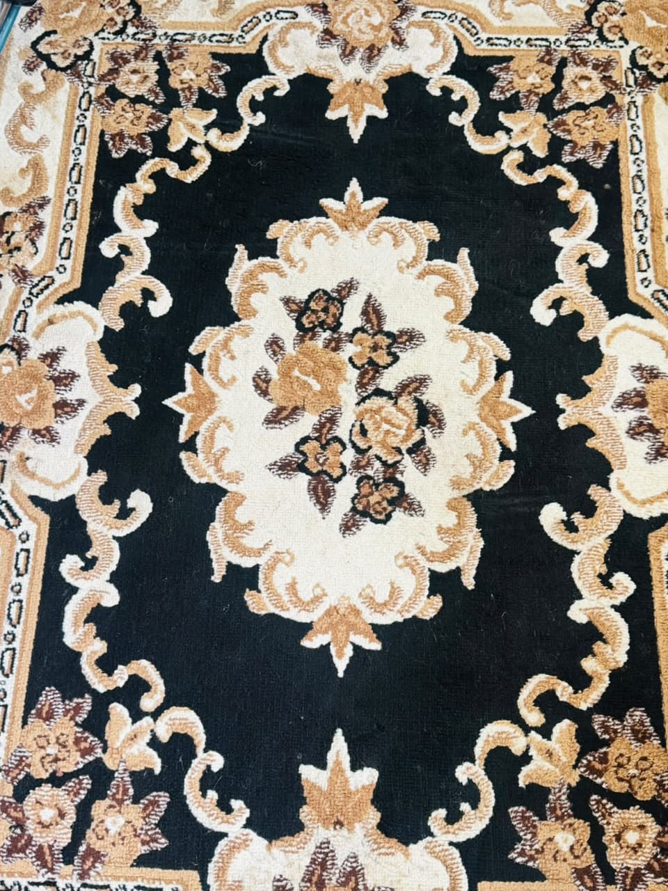 After Close-Up of a Cleaned Wool Rug